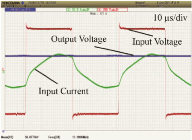 Output waveform of the high-voltage power supply at 50kV Output waveform of the high-voltage power supply at 50kV