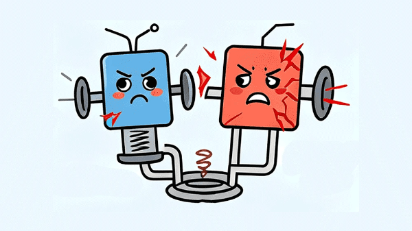 Cartoon-style illustration of a fast-recovery diode and a voltage-breakdown switching transistor. Cartoon-style illustration of a fast-recovery diode and a voltage-breakdown switching transistor.