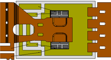 Figure 3 Schematic diagram of the internal AMB ceramic substrate + Cu-Clip copper clip structure in TPAK Figure 3 Schematic diagram of the internal AMB ceramic substrate + Cu-Clip copper clip structure in TPAK
