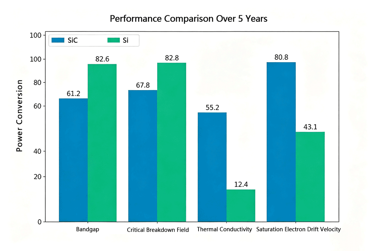 Key performance comparison between silicon carbide (SiC) and silicon (Si) Key performance comparison between silicon carbide (SiC) and silicon (Si)