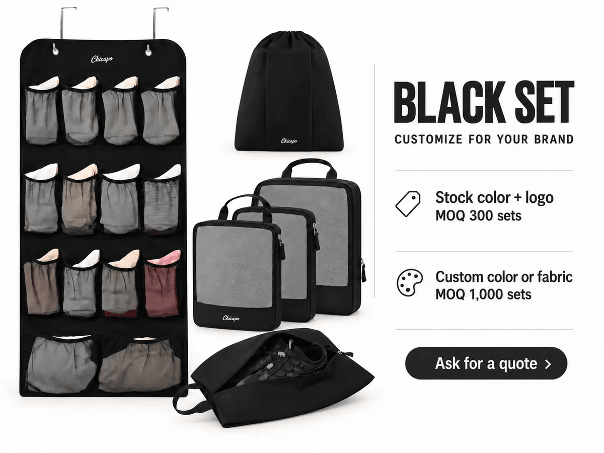 Custom 6-Piece Hanging Compression Packing Cubes Set C260401
