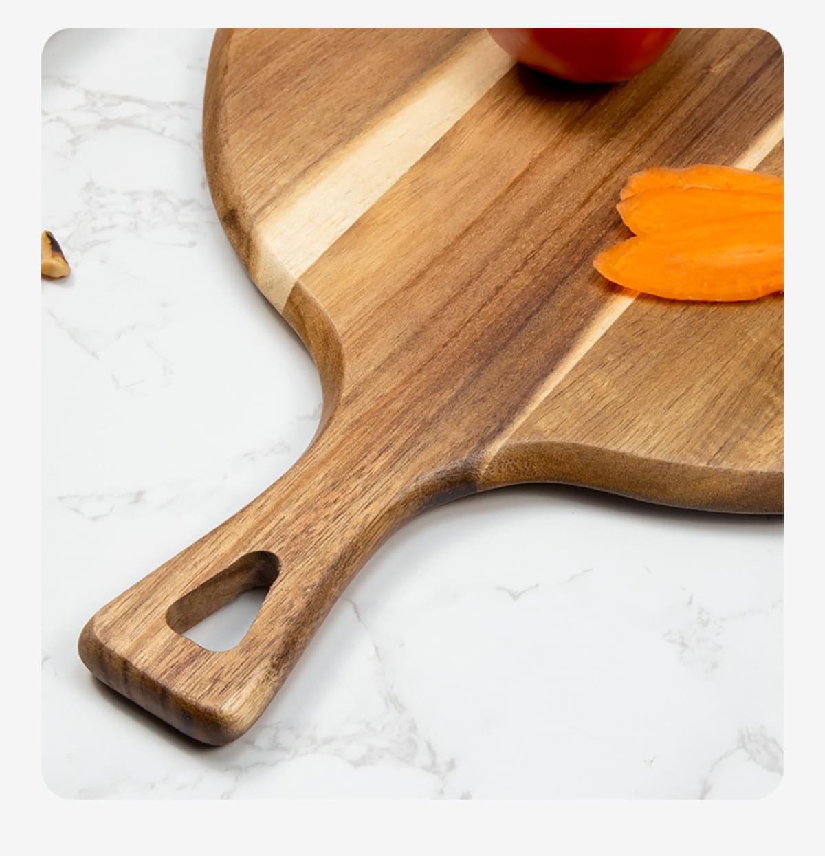 Pizza board pizza cutter steak tray acacia wood cutting board round thickened baked with handle
