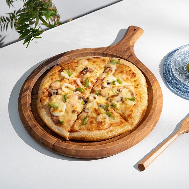 6/7/8/9/10/11/12 Inch Custom Durable Round Wooden Pizza Paddle Serving Tray Wooden Cutting Board