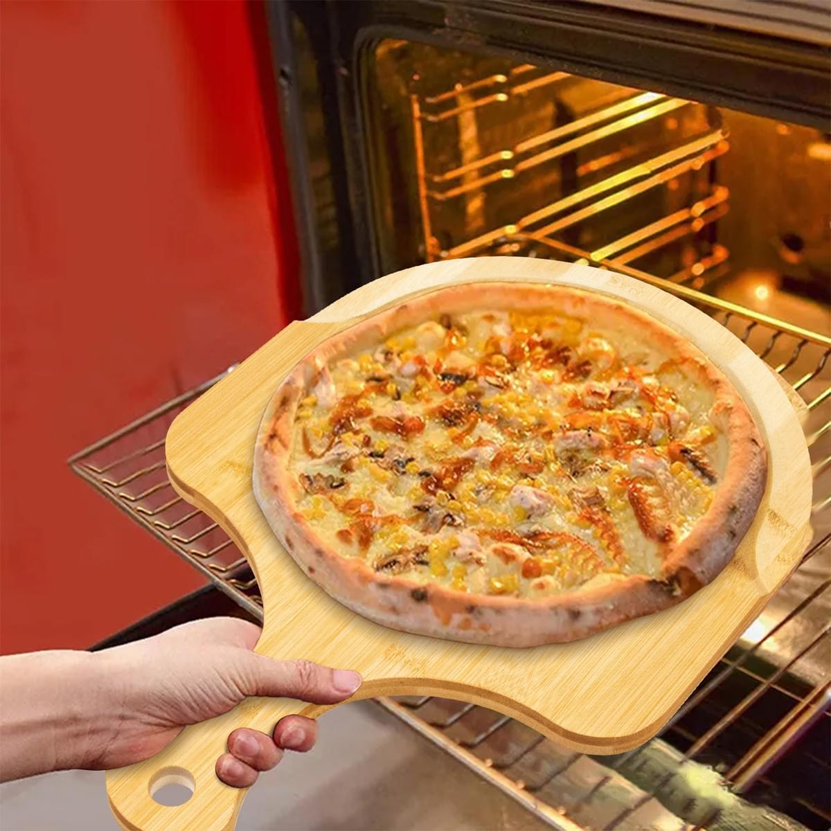 6/7/8/9/10/11/12 Inch Custom Durable Round Wooden Pizza Paddle Serving Tray Wooden Cutting Board