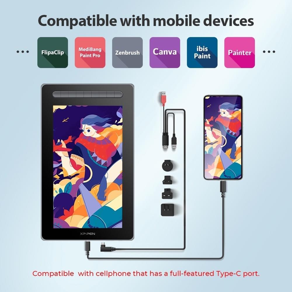 XPPen Artist 13 thế hệ thứ 2 Máy tính bảng vẽ màn hình bút hỗ trợ màn hình đồ họa thiết bị Android _
