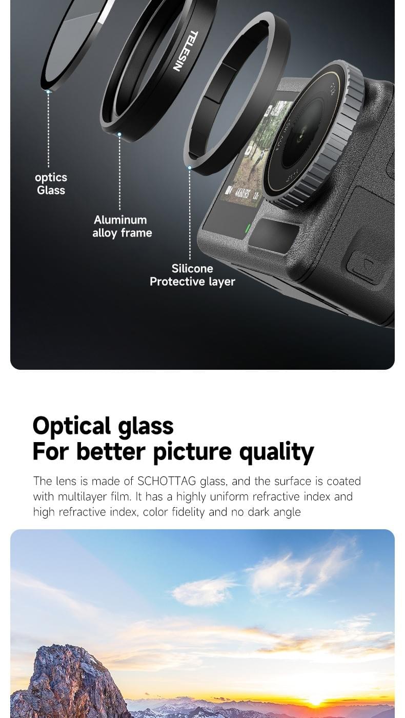 KÍNH LỌC CPL ND8 ND16 ND32 OSMO ACTION 6 / 5 PRO / 4 / 3 TELESIN