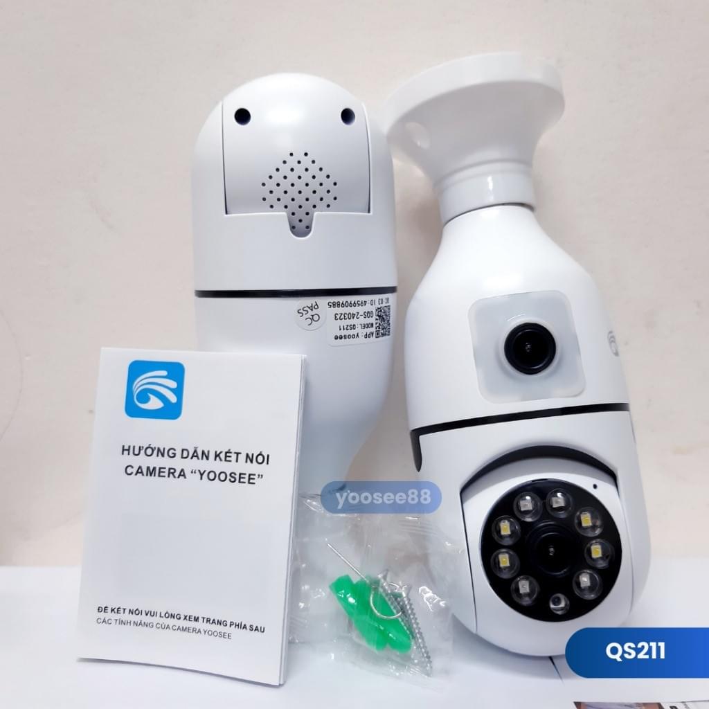 Camera WIFI YOOSEE trong nhà Chui Bóng Đèn 1 Mắt/2 Mắt, FHD, Ban Đêm Có Màu, Đàm Thoại 2 Chiều, Xoay