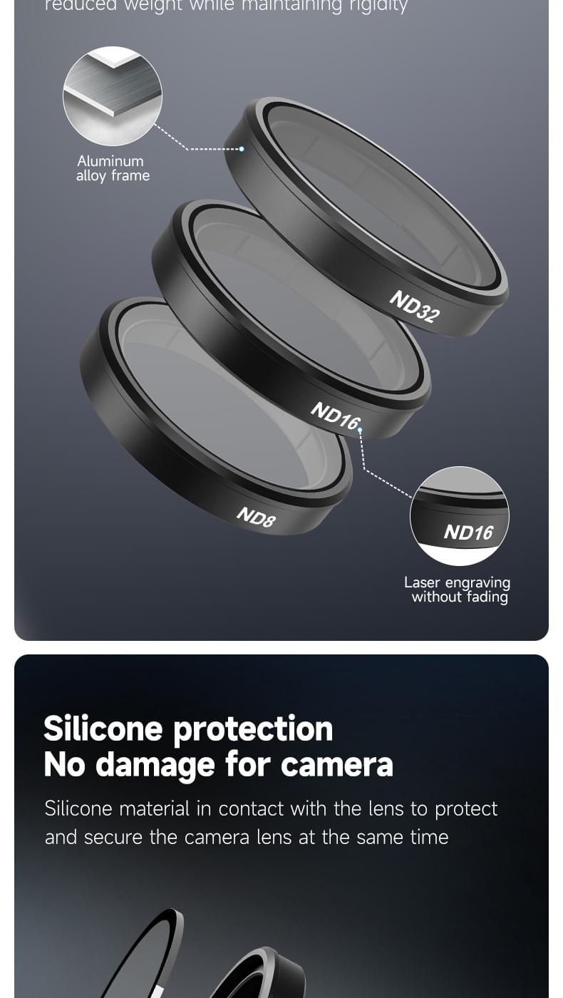 KÍNH LỌC CPL ND8 ND16 ND32 OSMO ACTION 6 / 5 PRO / 4 / 3 TELESIN