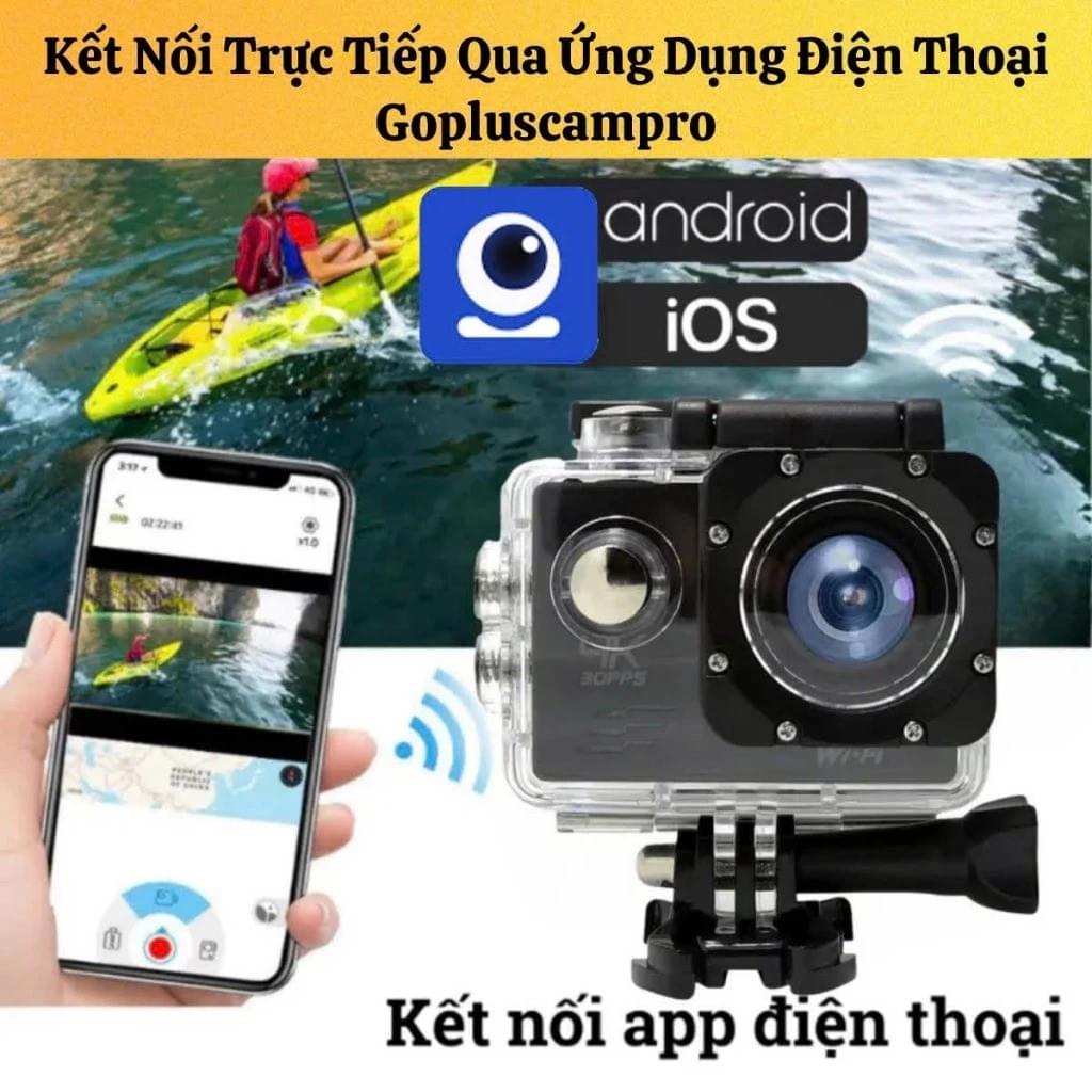 Camera hành trình 4K Chống rung, Chống nước, Camera đi phượt gắn trên xe máy, Ô tô, Mũ bảo hiểm