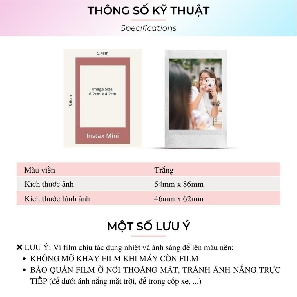 FILM INSTAX MINI date TẬN CHÂN TRỜI | phim viền cho Máy ảnh lấy ngay Instax Mini, EVO | Chính Hãng F