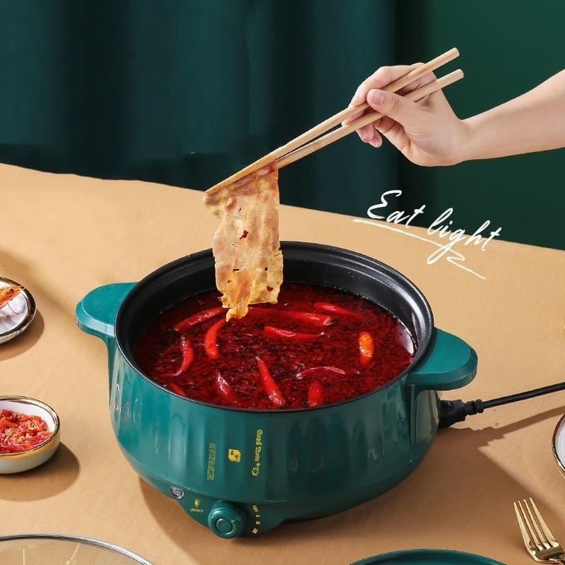 Nồi Lẩu Điện MADELI Đa Năng 28cm Công Suất 1000W Kèm Xửng Hấp Inox Dung Tích 4L ĐA ZI NĂNG
