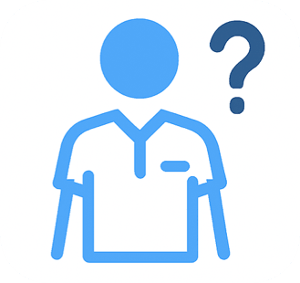 道や操作に迷っている状態を示す人物のピクトグラム。頭の横に疑問符が表示されている。 道や操作に迷っている状態を示す人物のピクトグラム。頭の横に疑問符が表示されている。