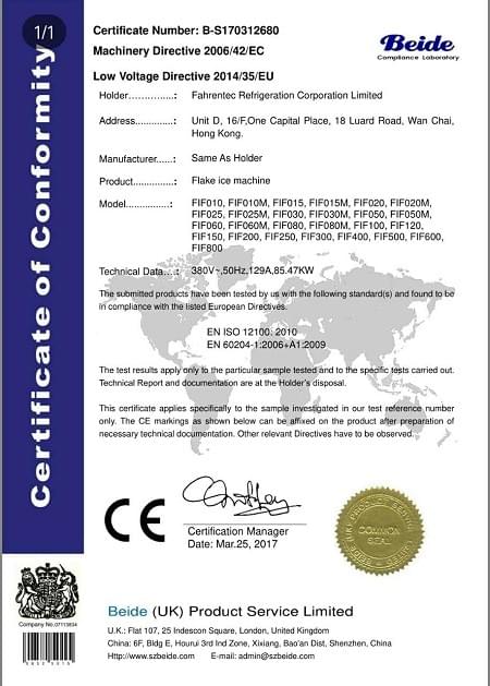 Fahrentec  CE Certification Fahrentec  CE Certification