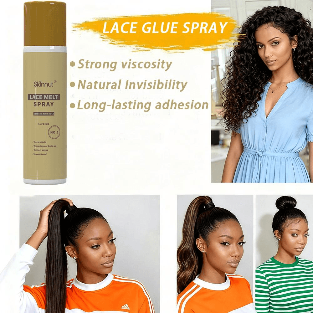 Lace Melting & Holding Spray Glueless Adhesive for Wigs Lace Bond Adhesive Spray for Front Wig Insta
