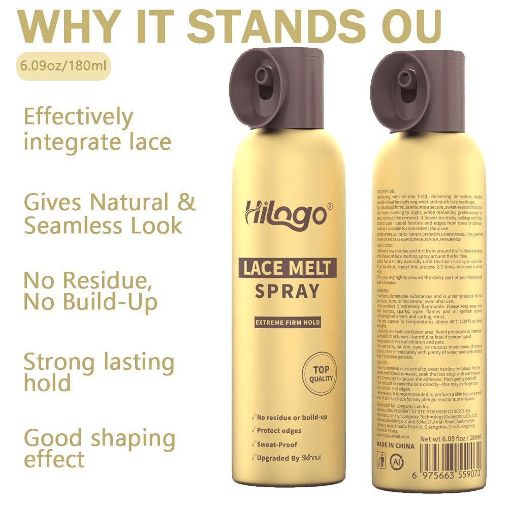 Lace Melting Spray – Strong Hold, Invisible Finish for Lace Wigs