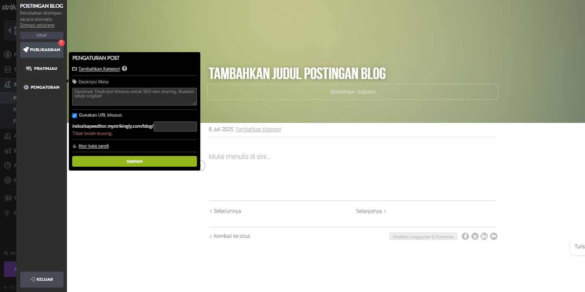 Cara Membuat Situs Web Blog yang Menakjubkan dengan Strikingly - Konfigurasikan Pengaturan SEO Cara Membuat Situs Web Blog yang Menakjubkan dengan Strikingly - Konfigurasikan Pengaturan SEO