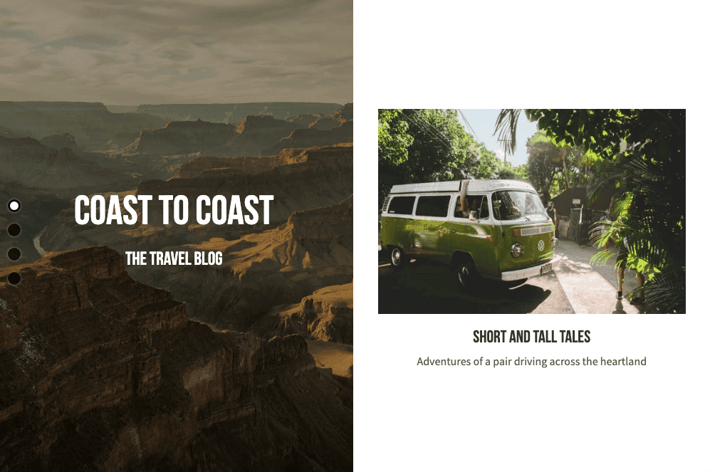 Plantilla de blog de perspectiva de Strikingly Plantilla de blog de perspectiva de Strikingly