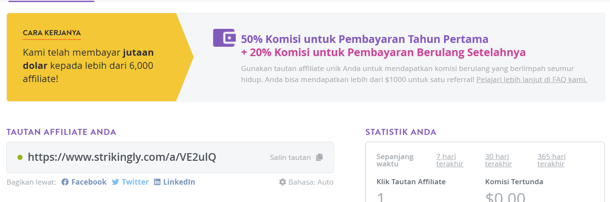 Tingkatkan keuangan pribadi Anda dengan program afiliasi Strikingly Tingkatkan keuangan pribadi Anda dengan program afiliasi Strikingly
