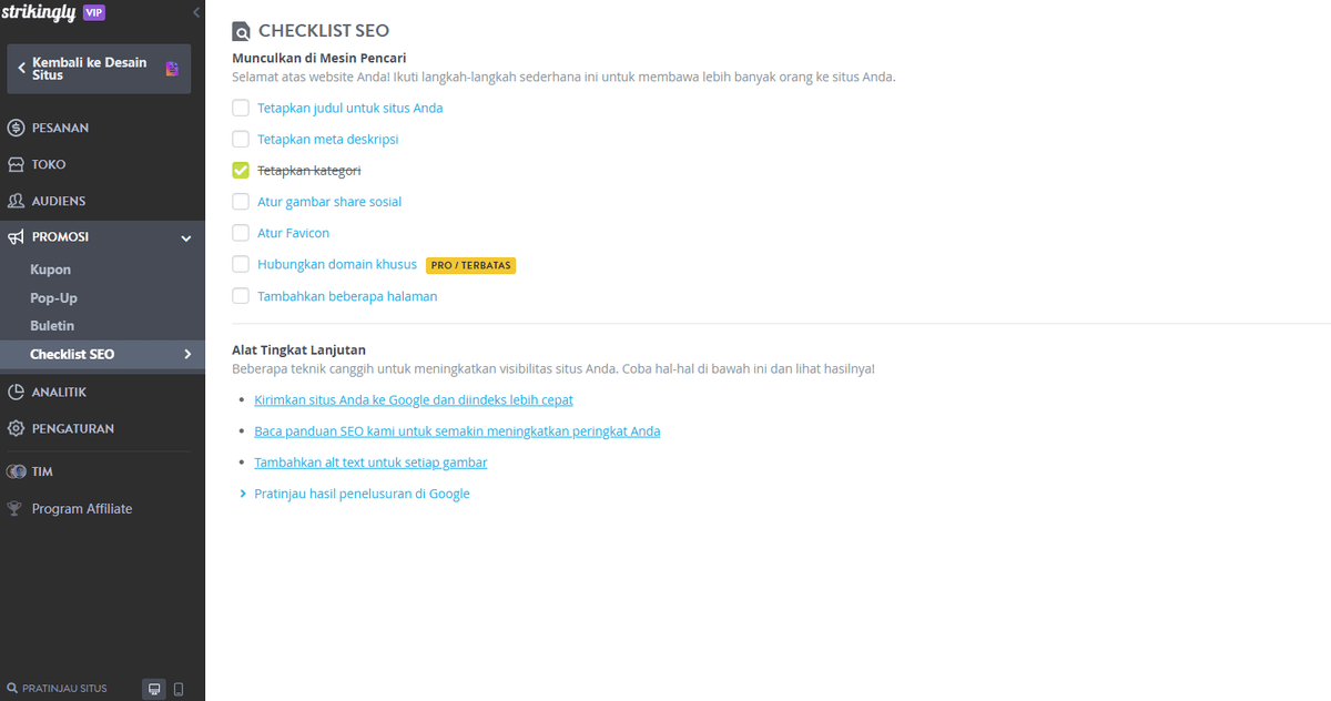 Daftar Periksa SEO yang Menarik Daftar Periksa SEO yang Menarik