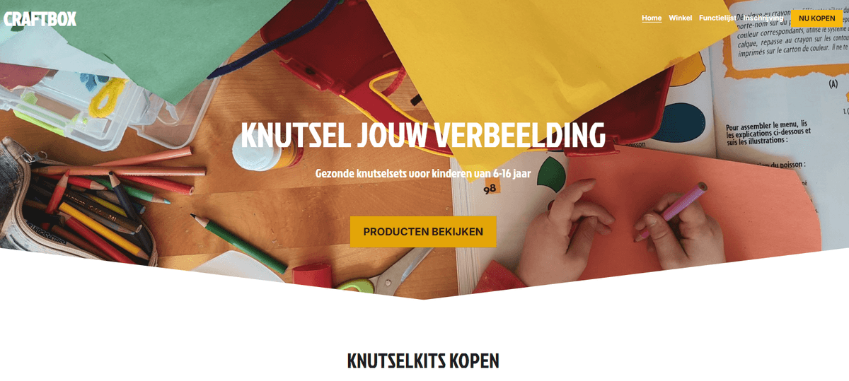 CraftBox-sjabloon van Strikingly CraftBox-sjabloon van Strikingly