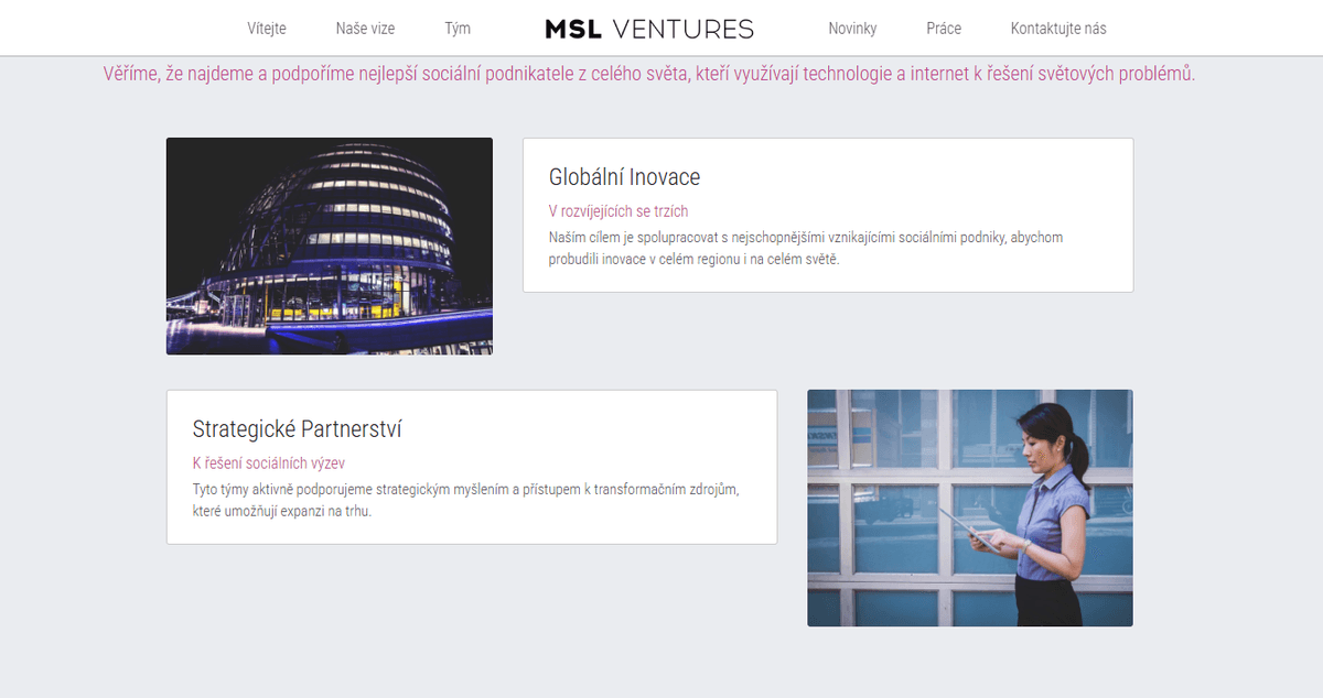 Šablona MSL Ventures od Strikingly Šablona MSL Ventures od Strikingly