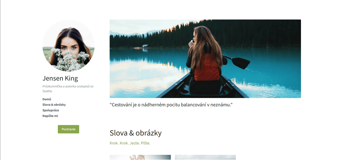 Šablona digitálního tvůrce Jensena Kinga od Strikingly Šablona digitálního tvůrce Jensena Kinga od Strikingly