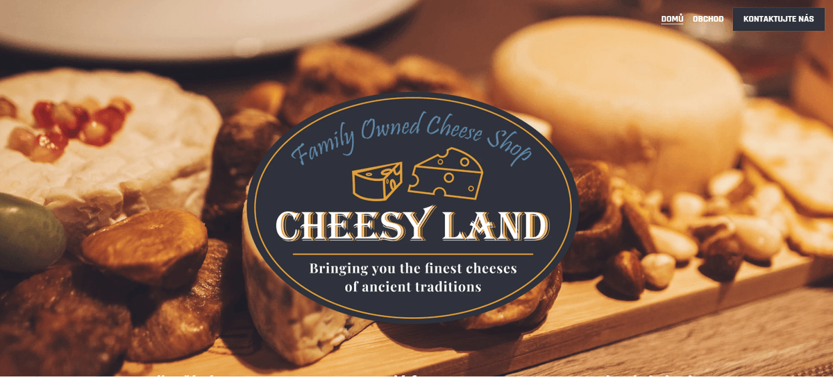 Šablona internetového obchodu Cheesy Land od Strikingly Šablona internetového obchodu Cheesy Land od Strikingly