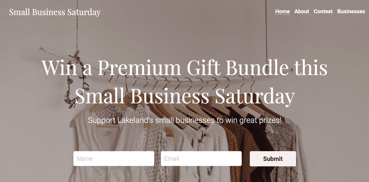 Plantilla de concurso para pequeñas empresas de Strikingly Plantilla de concurso para pequeñas empresas de Strikingly