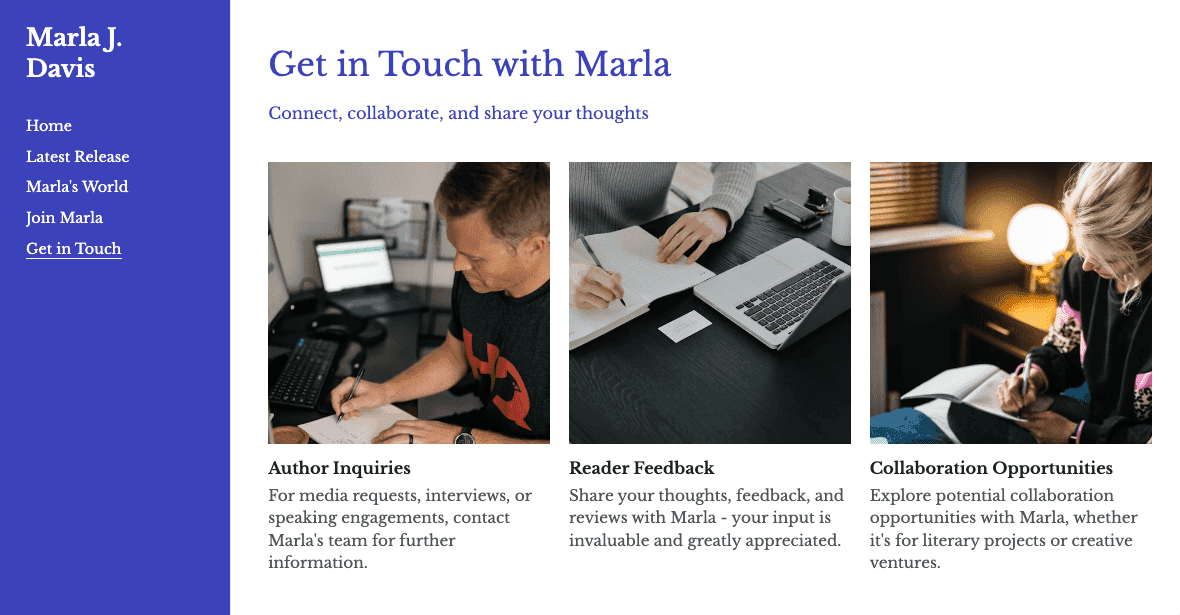 Plantilla de libro de autor de Strikingly Plantilla de libro de autor de Strikingly