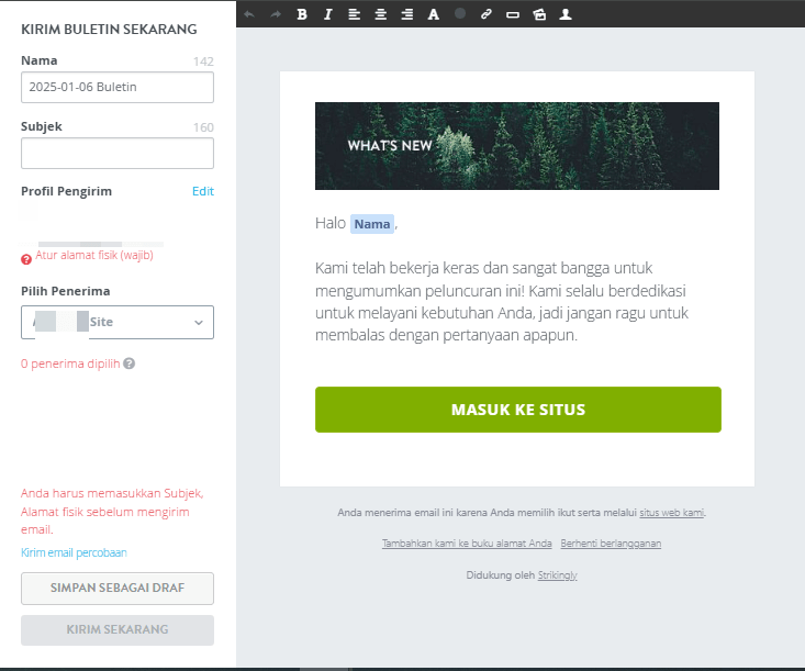 Fitur Pemasaran Email dari Strikingly Fitur Pemasaran Email dari Strikingly