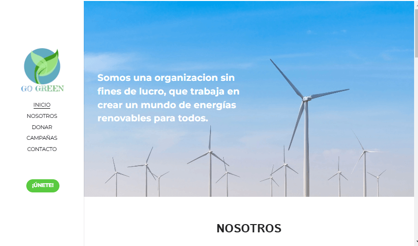 Plantilla GoGreen de Strikingly Plantilla GoGreen de Strikingly