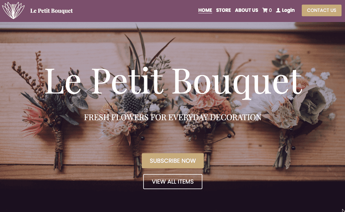 Plantilla Le Petit Bouquet de Strikingly Plantilla Le Petit Bouquet de Strikingly