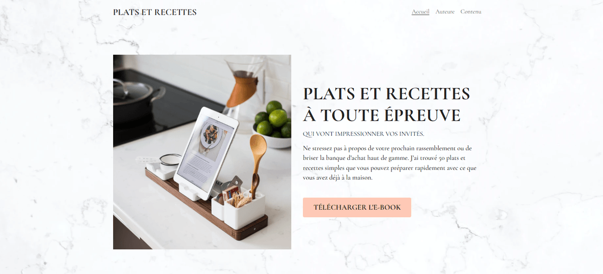 Modèle de plats et de recettes Modèle de plats et de recettes