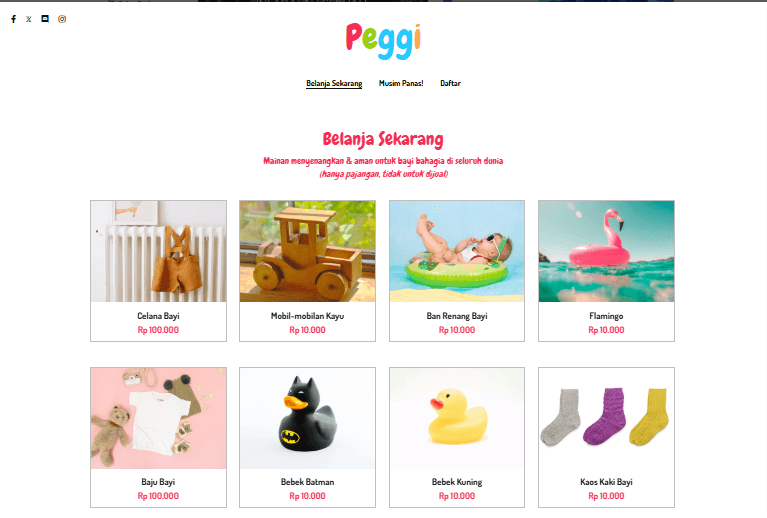 Templat Toko Virtual Peggi dari Strikingly Templat Toko Virtual Peggi dari Strikingly