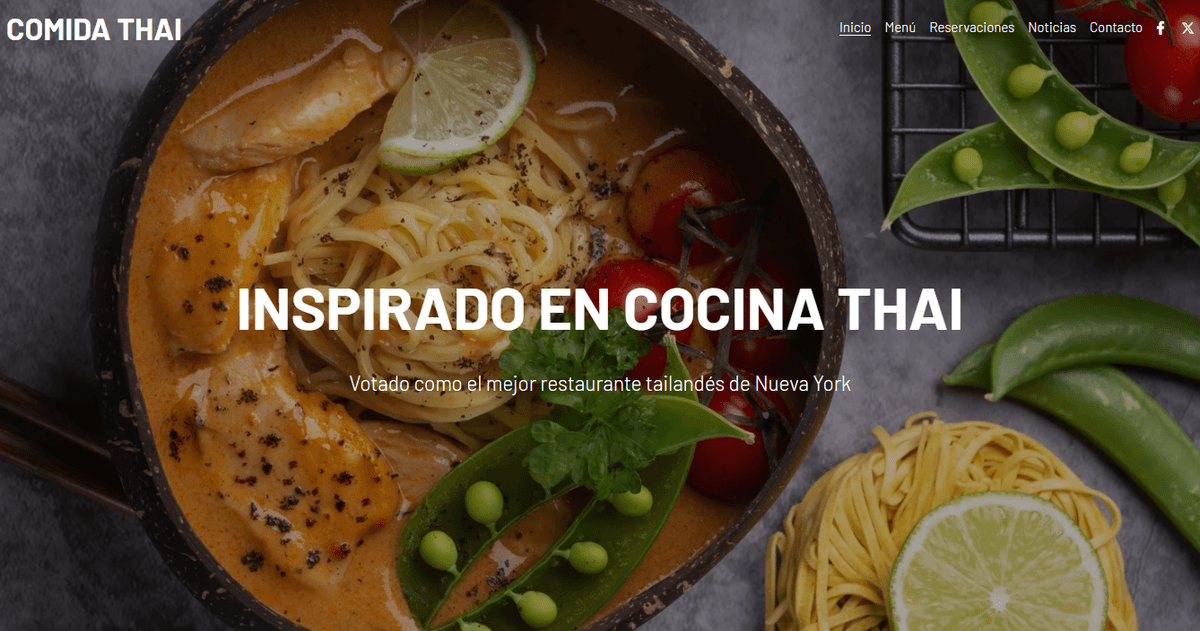 Plantilla de restaurante tailandés de Strikingly Plantilla de restaurante tailandés de Strikingly