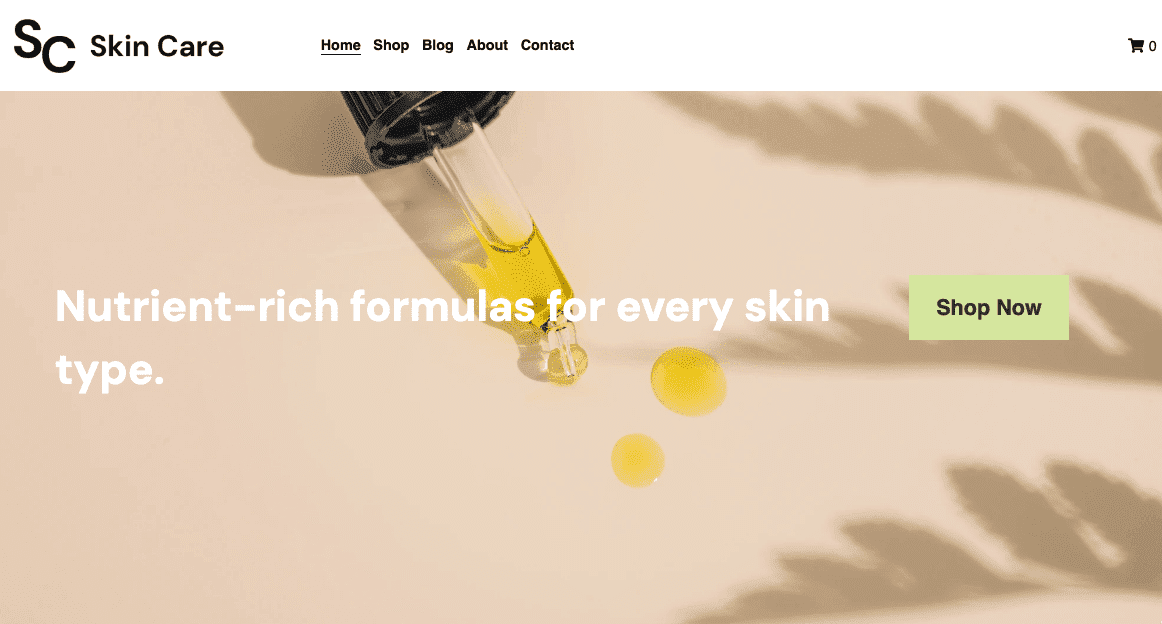 Šablona internetového obchodu s péčí o pleť od Strikingly Šablona internetového obchodu s péčí o pleť od Strikingly