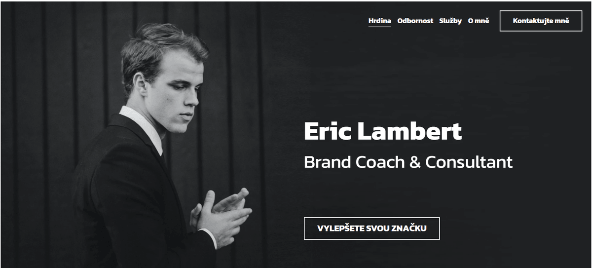 Šablona managementového poradenství Brand Coach od Strikingly Šablona managementového poradenství Brand Coach od Strikingly