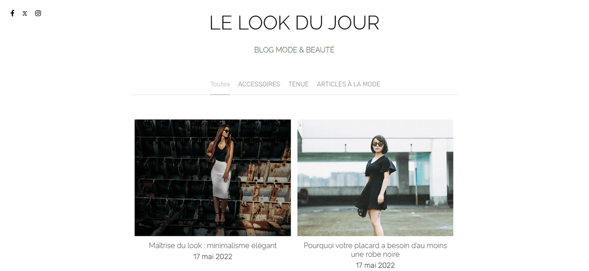 Modèle de look du jour Modèle de look du jour