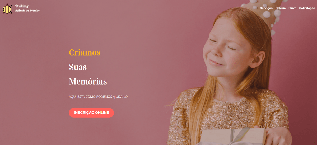 Modelo de Evento Strikingly Modelo de Evento Strikingly