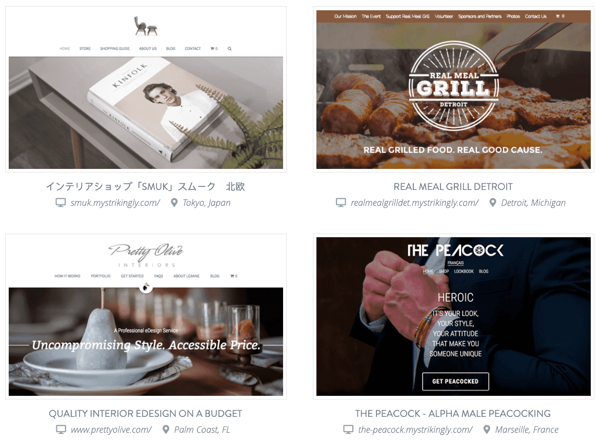 Situs web yang mencolok dengan nama domain Situs web yang mencolok dengan nama domain