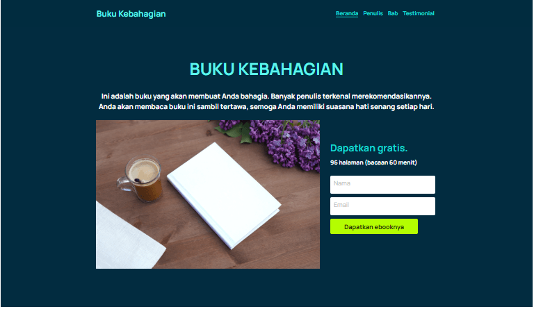 Template Buku Bahagia dari Strikingly Template Buku Bahagia dari Strikingly