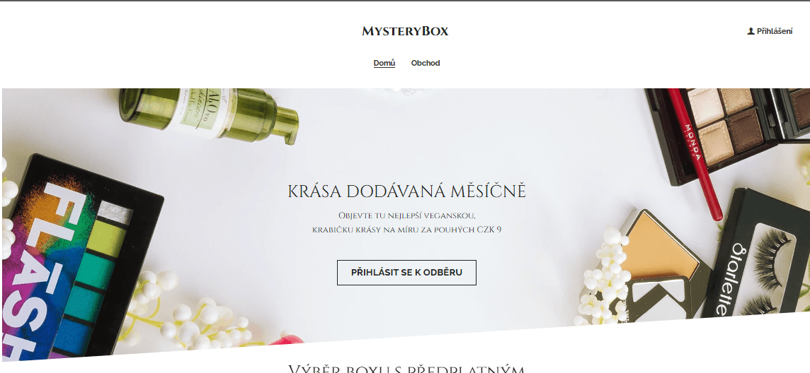 Šablona virtuálního obchodu MysteryBox od Strikingly Šablona virtuálního obchodu MysteryBox od Strikingly