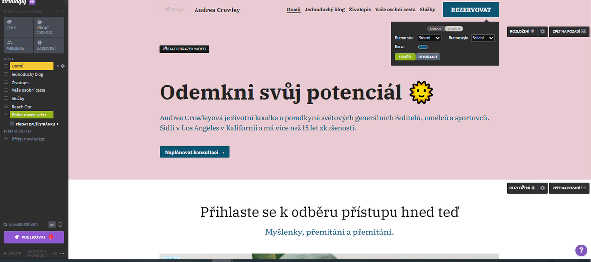 Návrh tlačítek pro webové stránky – Jak může Strikingly pomoci – Intuitivní nástroje pro návrh Návrh tlačítek pro webové stránky – Jak může Strikingly pomoci – Intuitivní nástroje pro návrh