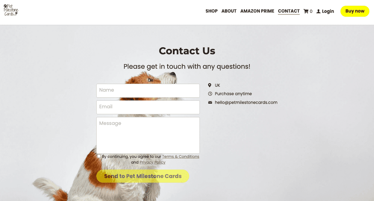 Tarjetas de hitos para mascotas con correos electrónicos de marca Tarjetas de hitos para mascotas con correos electrónicos de marca