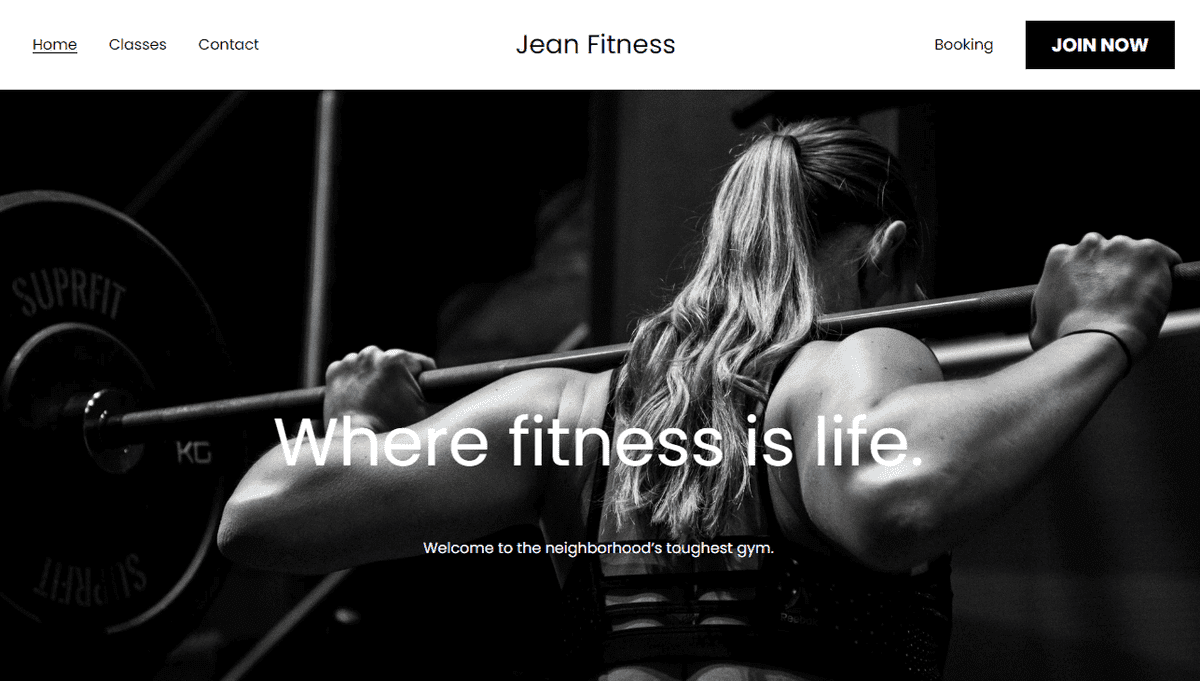 Plantilla de Jean Fitness de Strikingly Plantilla de Jean Fitness de Strikingly