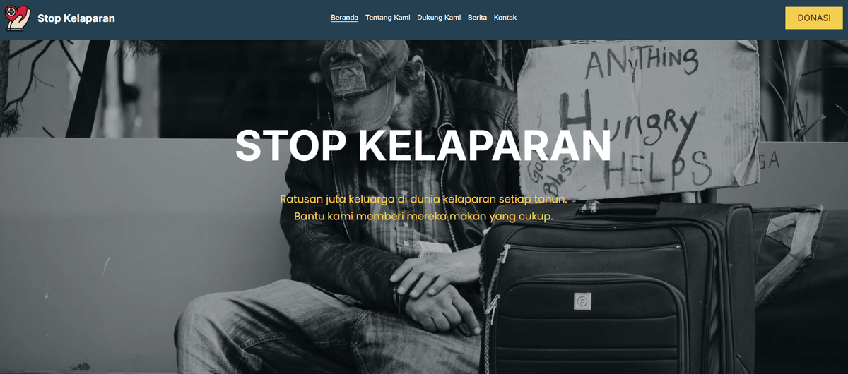 Templat Hentikan Kelaparan dari Strikingly Templat Hentikan Kelaparan dari Strikingly