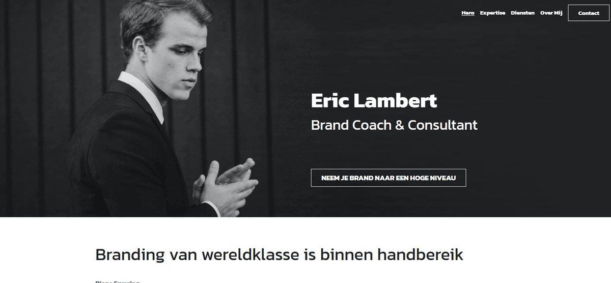 Sjabloon voor merkcoach van Strikingly Sjabloon voor merkcoach van Strikingly