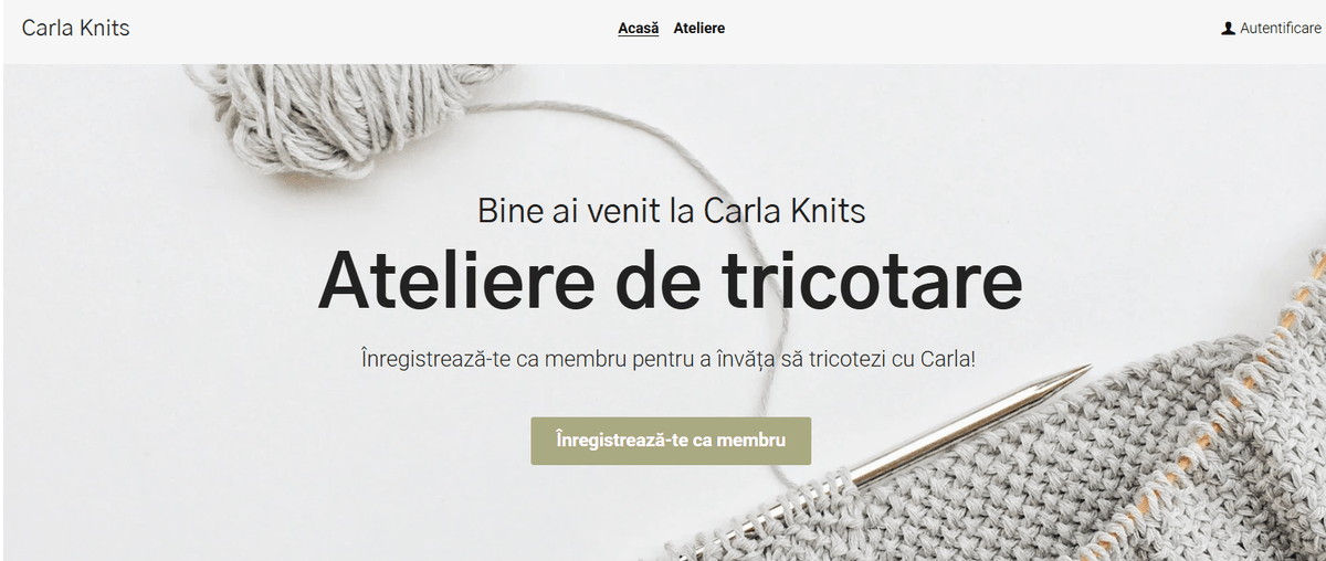 Șablon de site web Carla Knits de la Strikingly Șablon de site web Carla Knits de la Strikingly