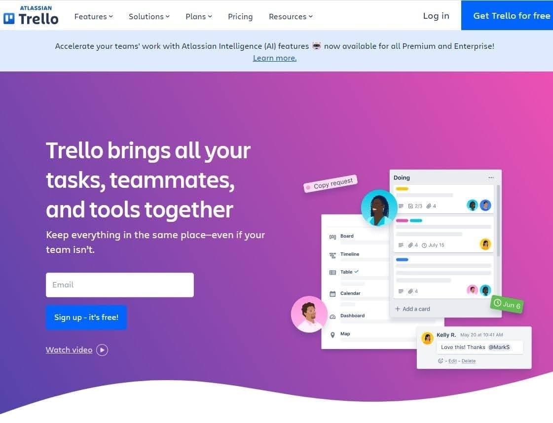 Software de gestión de tareas Trello Software de gestión de tareas Trello