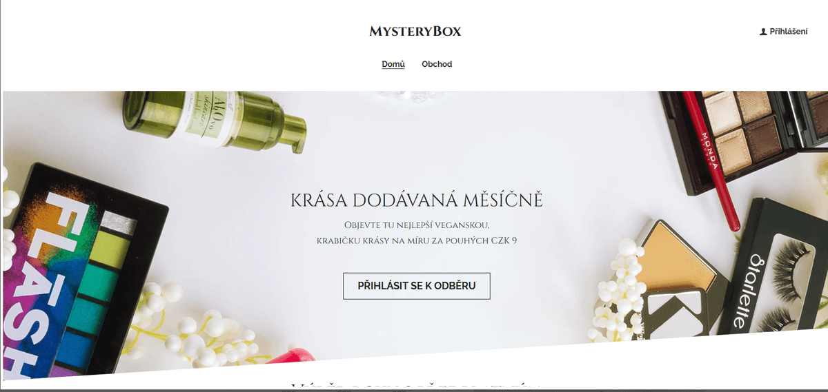 Šablona internetového obchodu Mystery Box od Strikingly Šablona internetového obchodu Mystery Box od Strikingly